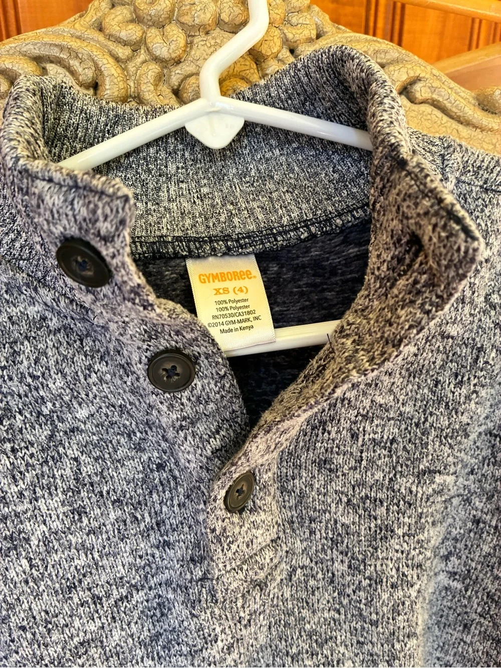 Gymboree Navy blue/Gray Button-Neck Knit Sweater